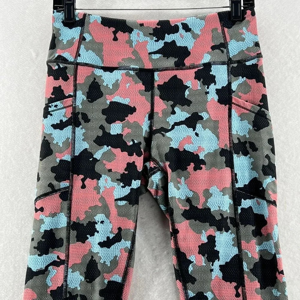 Pro Player Leggings Womens Sz M Wicking Camo Compression Athletic Pink Gray - Picture 2 of 10